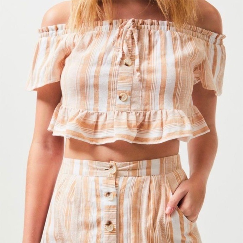 PacSun Lottie Moss striped blouse and skirt set